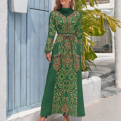 Dress: Design Long Sleeve High Neck Long Dress for Every Occasion - Shopzeedeey