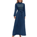 Dress – Design Long Sleeve High Neck Long Dress - Shopzeedeey