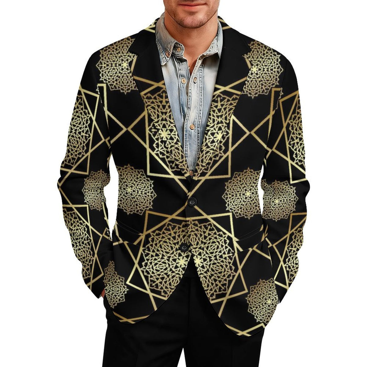 Men's Designer Blazer - All Over Print Style for Every Occasion - Shopzeedeey