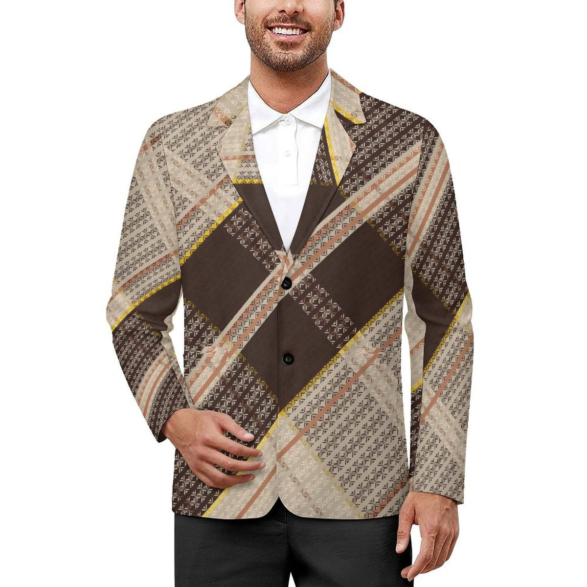 Men's Designer Blazer - All Over Print Style for Every Occasion - Shopzeedeey