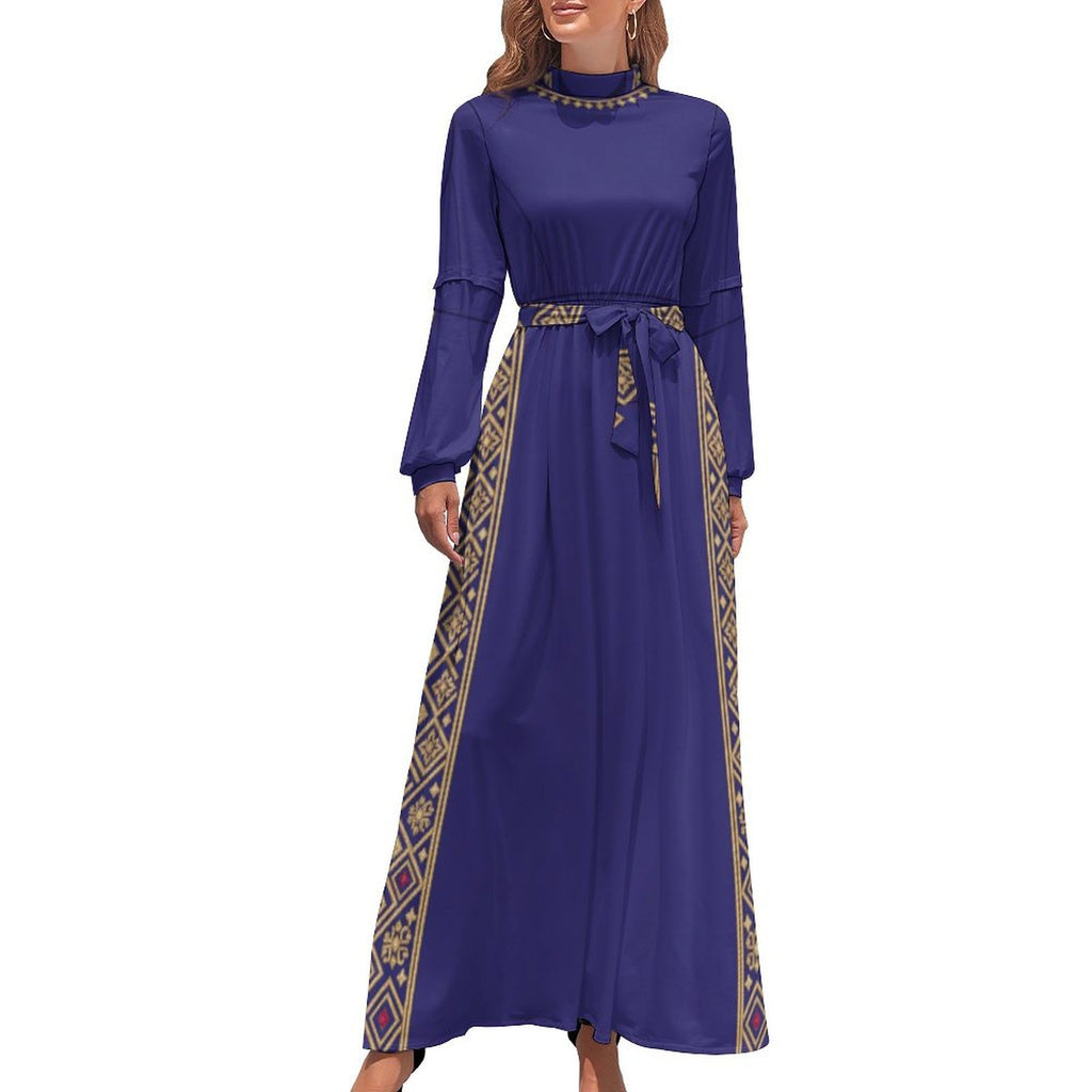 Elegant Long Sleeve High Neck Dress for Effortless Style - Shopzeedeey