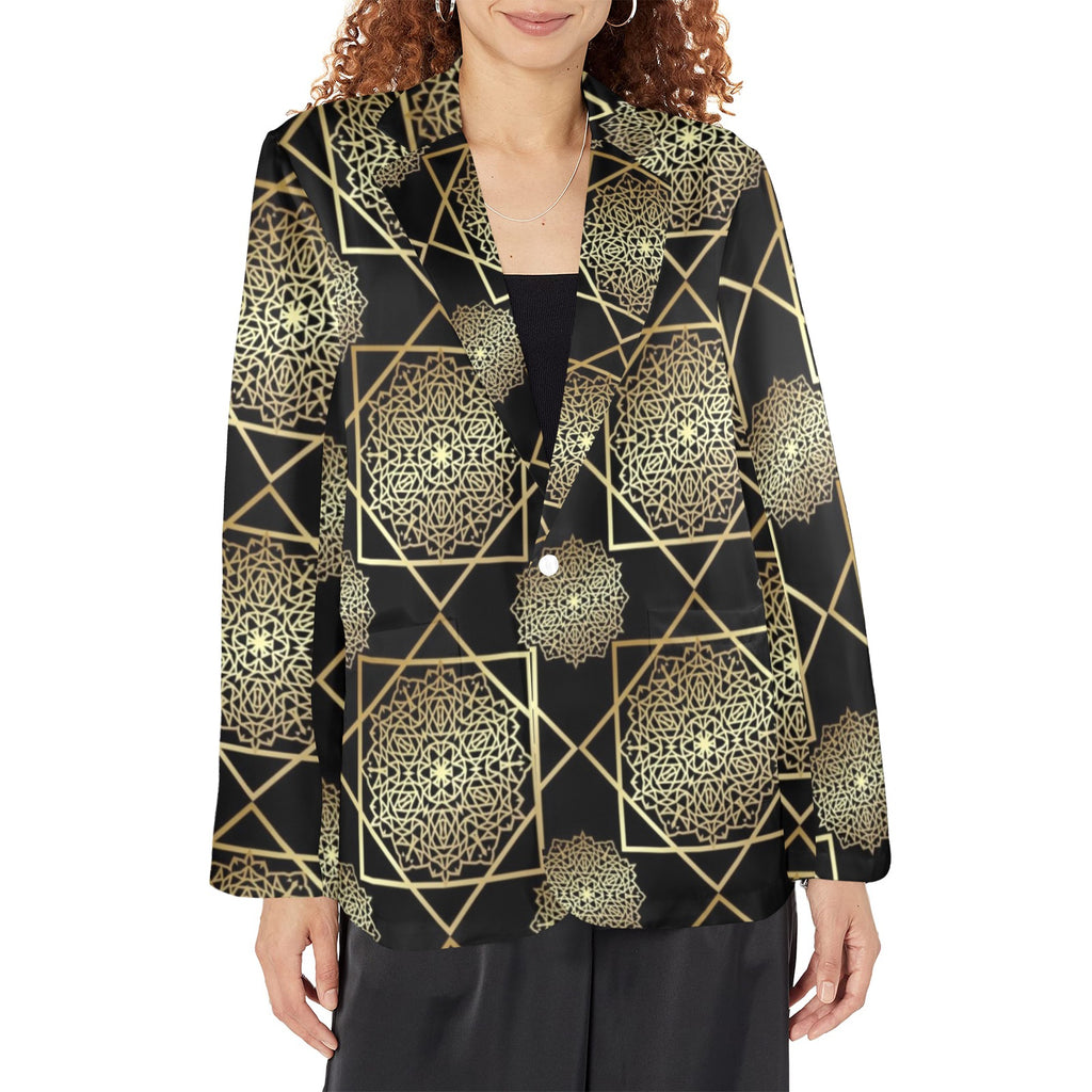 Women's Designer Blazer - GoldSpice Fashionable Blazer (Model H64) - Shopzeedeey