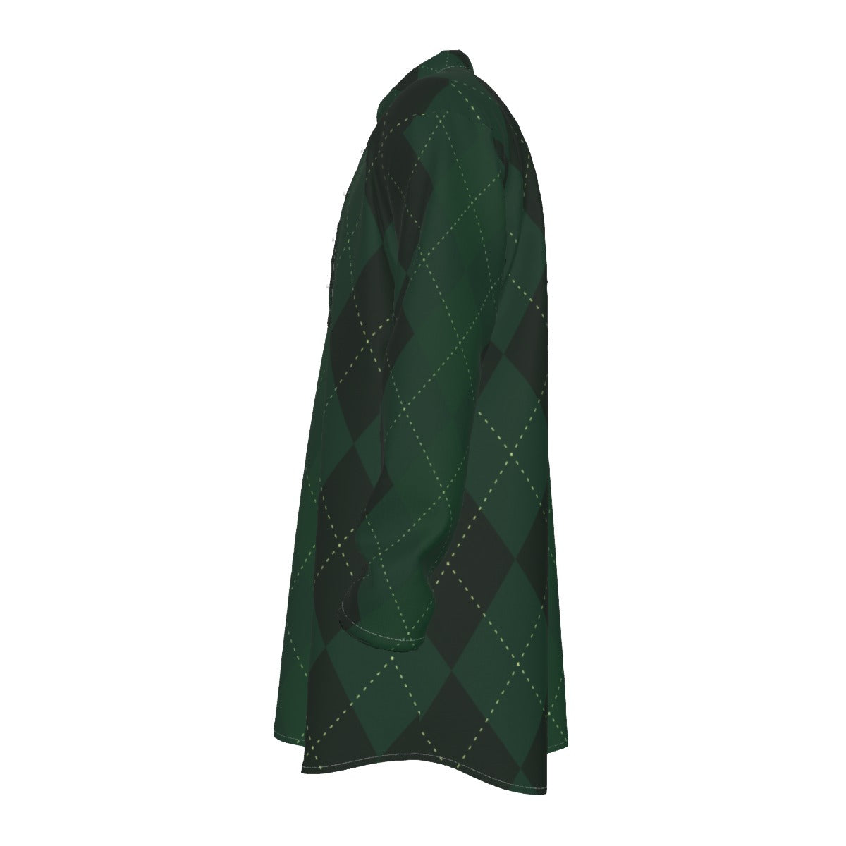 Stylish All-Over Print Men's Stand-Up Collar Long Kurta - Shopzeedeey