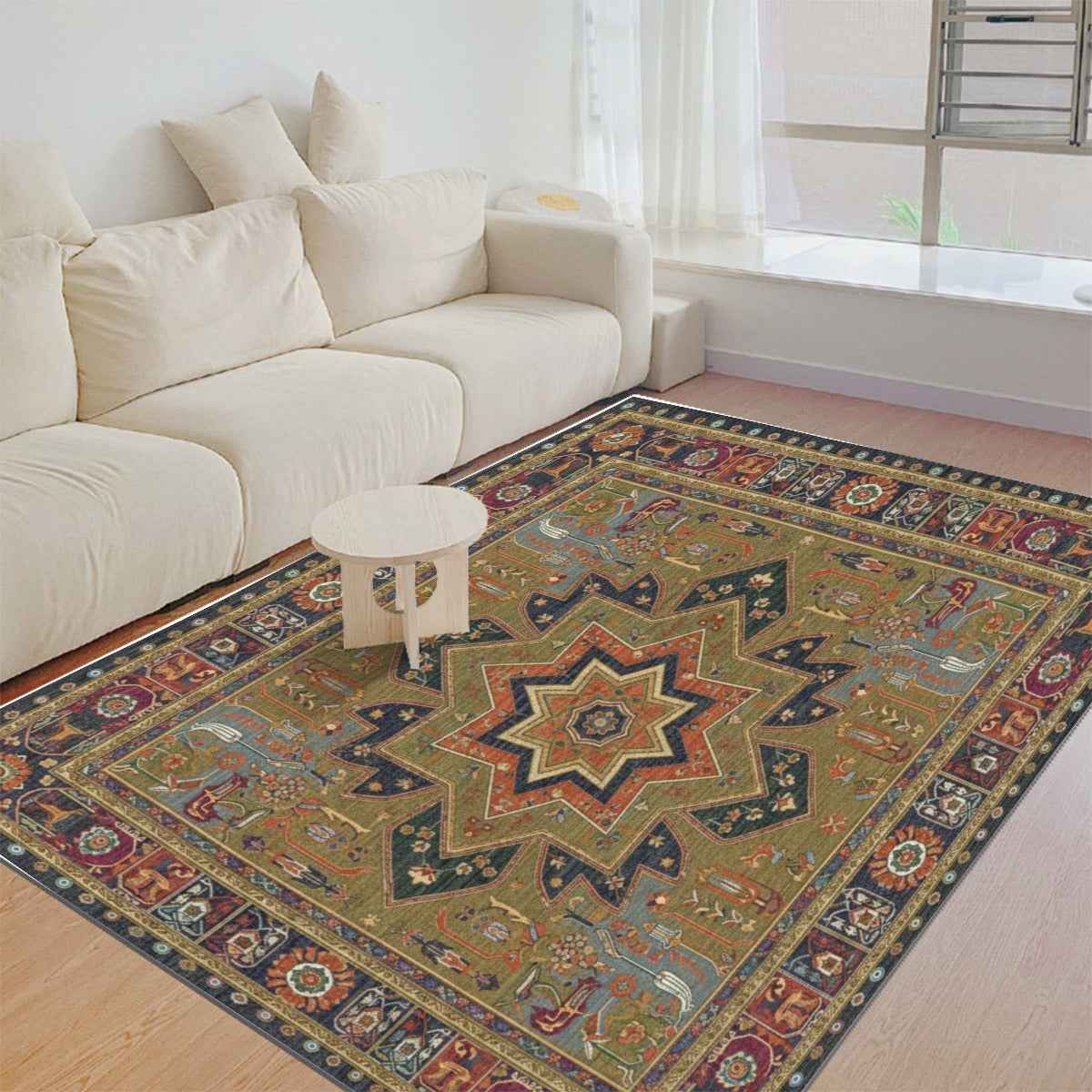 Turkish Arabic Carpet - Foldable Rectangular Thickened Floor Mat - Shopzeedeey