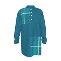 Kurta: All-Over Print Men's Stand-up Collar Long Shirt - Shopzeedeey