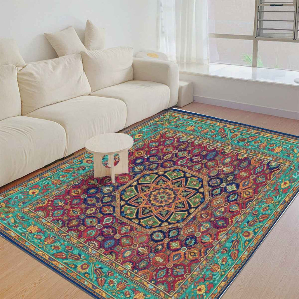 Turkish Arabic Carpet - Foldable Rectangular Thickened Floor Mat - Shopzeedeey