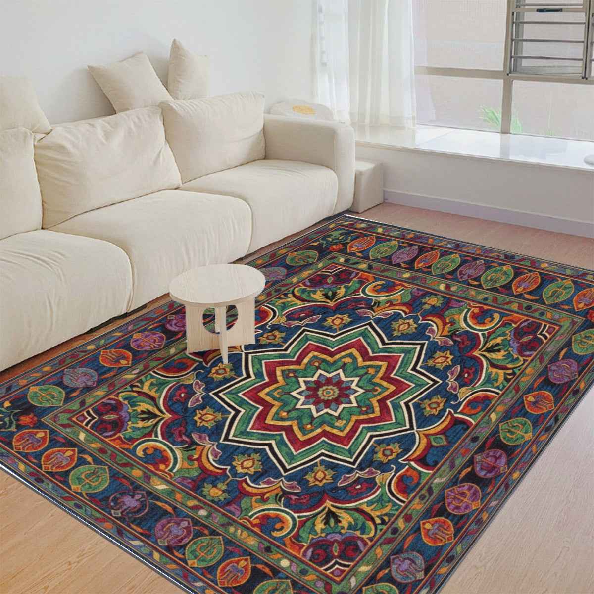 Turkish Arabic Carpet - Foldable Rectangular Thickened Floor Mat - Shopzeedeey