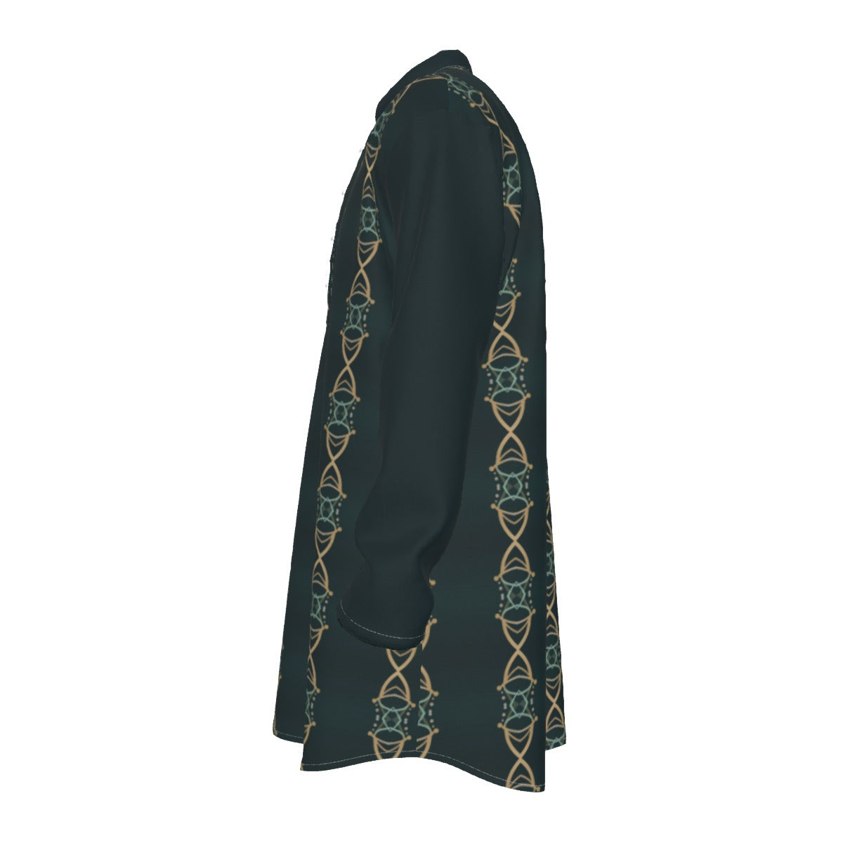 Kurta - All-Over Print Men's Stand-up Collar Long Shirt - Shopzeedeey