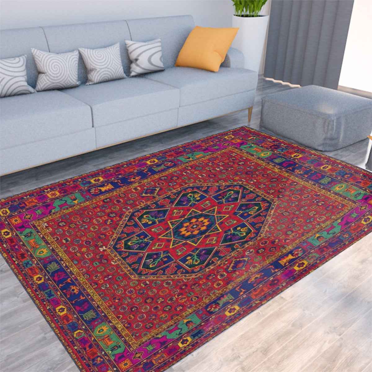 Turkish Arabic Carpet - Foldable Rectangular Thickened Floor Mat - Shopzeedeey