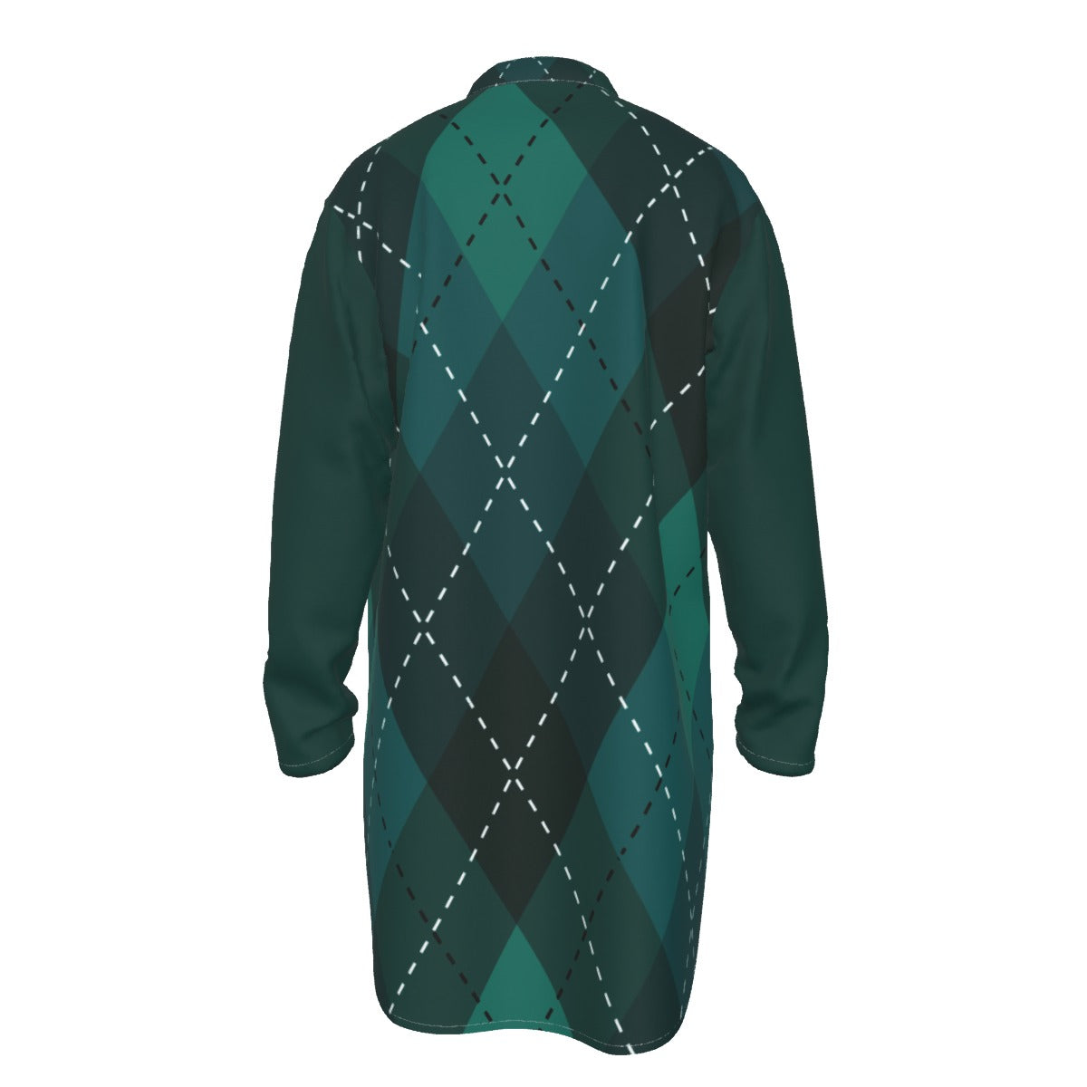 Kurta - All-Over Print Men's Stand-up Collar Long Shirt - Shopzeedeey