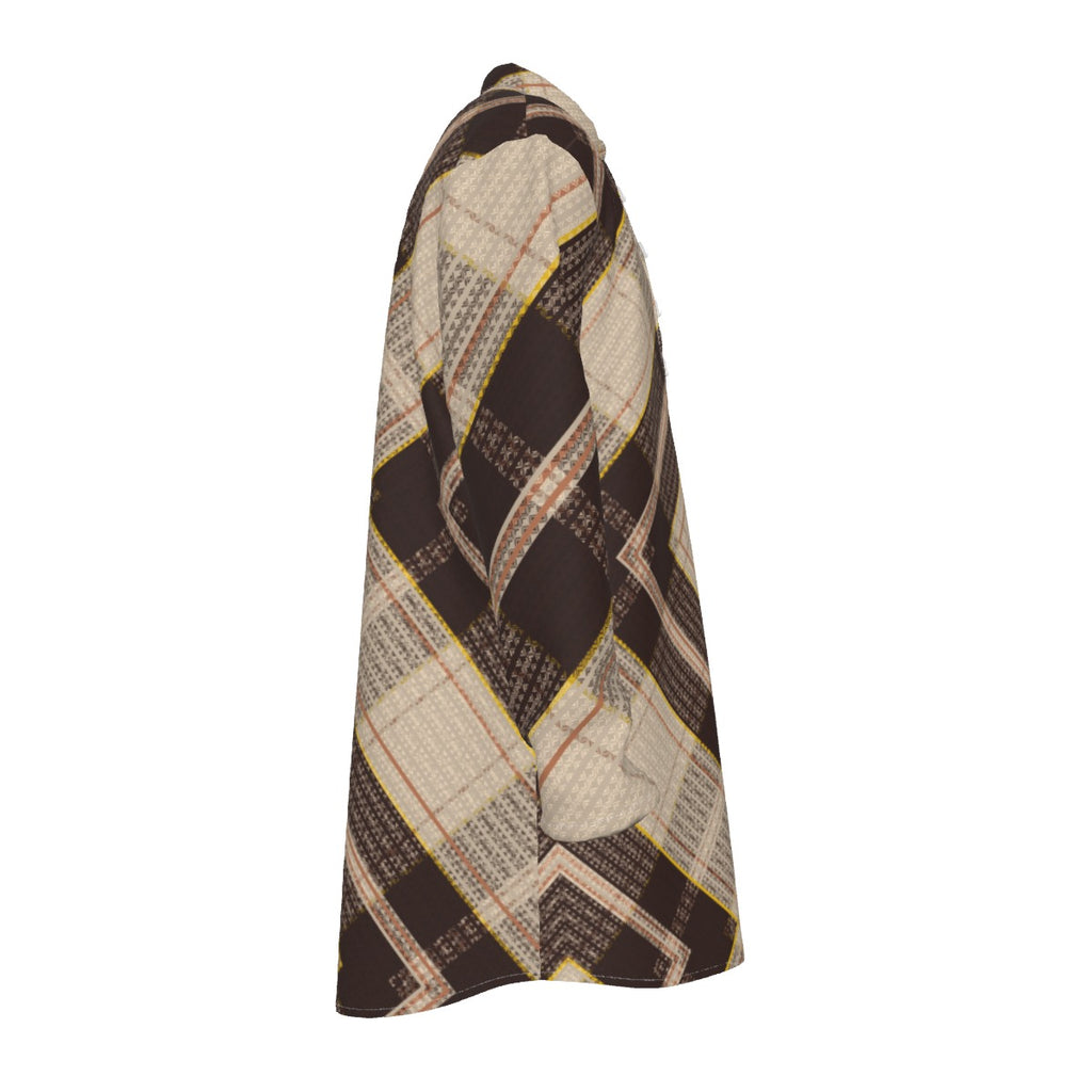 Stylish Kurta: All-Over Print Men's Stand-up Collar Long Shirt - Shopzeedeey