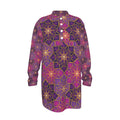 Kurta - All-Over Print Men's Stand-up Collar Long Shirt - Shopzeedeey