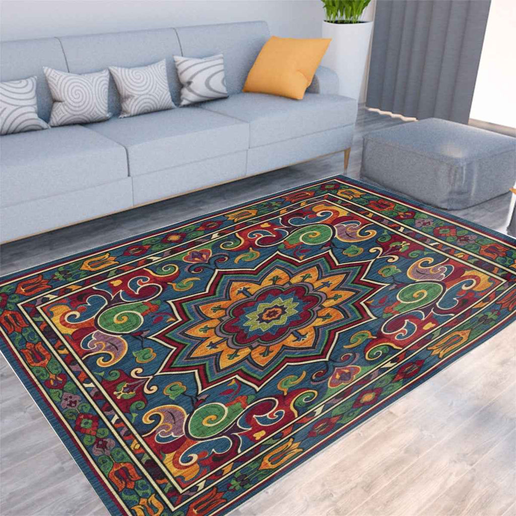 Turkish Arabic Carpet - Foldable Rectangular Thickened Floor Mat - Shopzeedeey