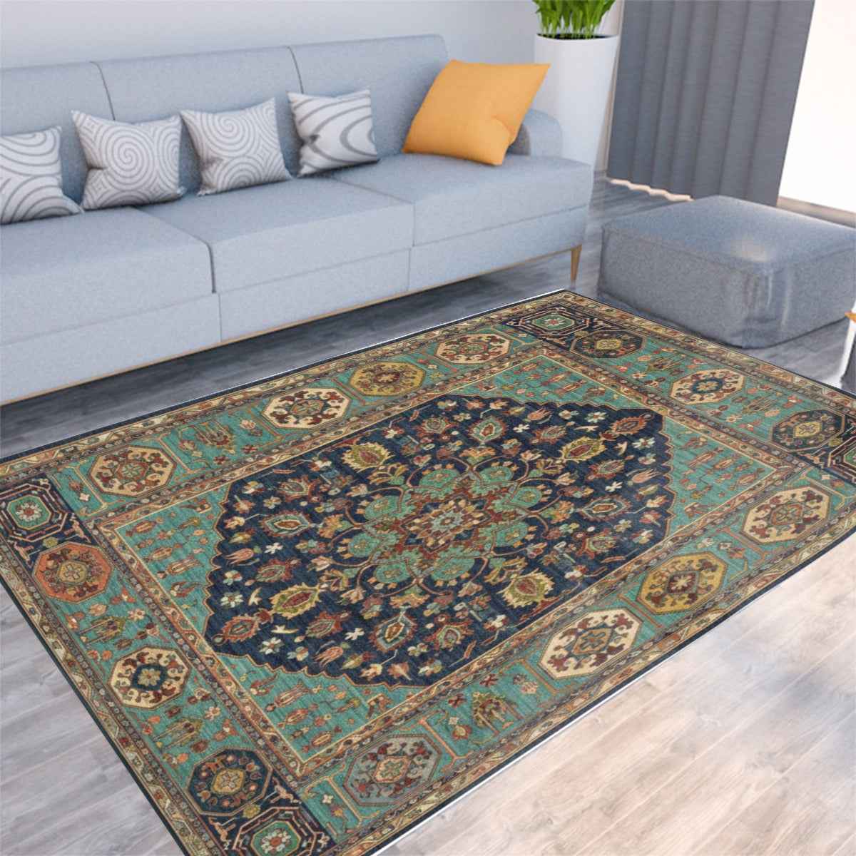 Turkish Arabic Carpet - Foldable Rectangular Thickened Floor Mat - Shopzeedeey