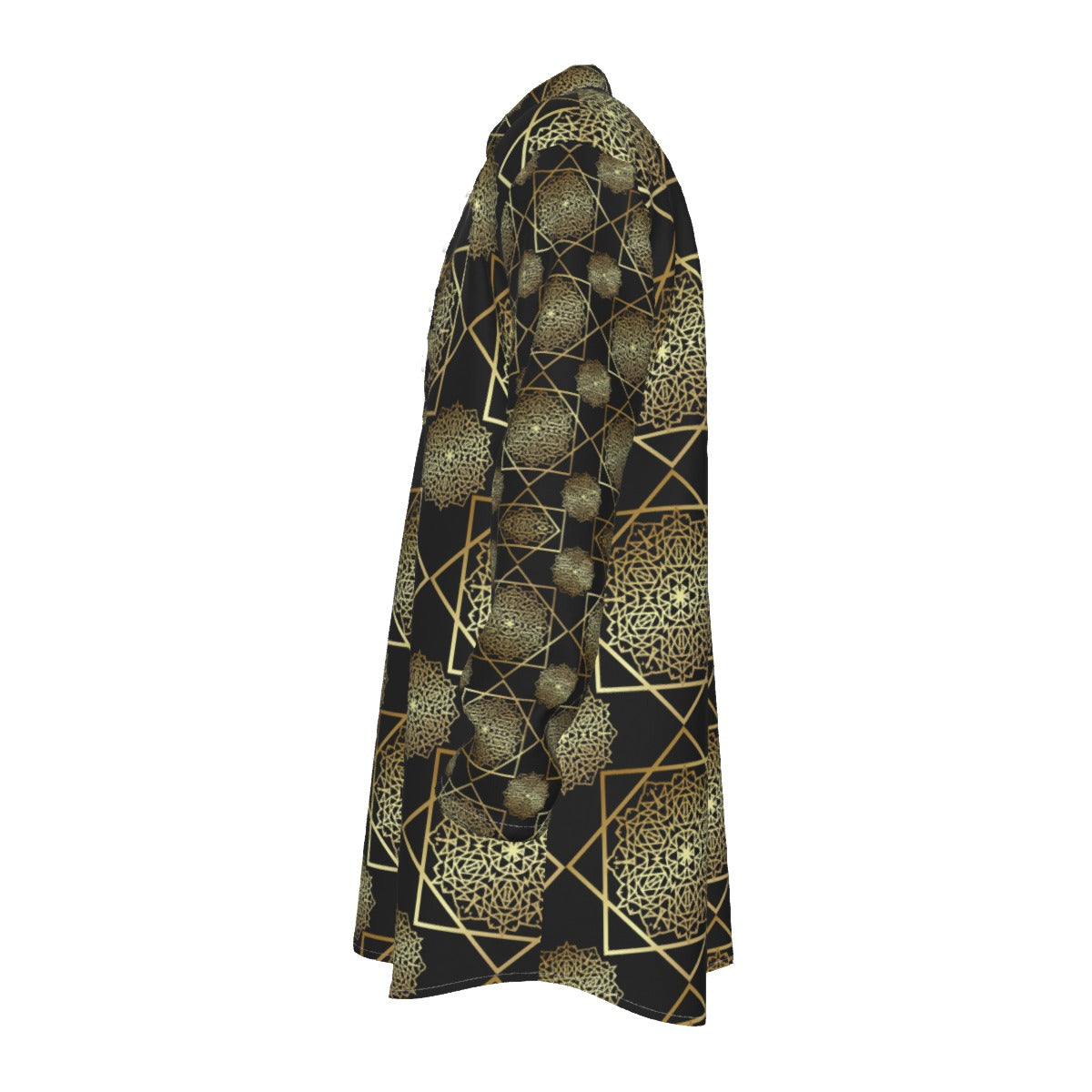 Kurta - All-Over Print Men's Stand-up Collar Long Shirt