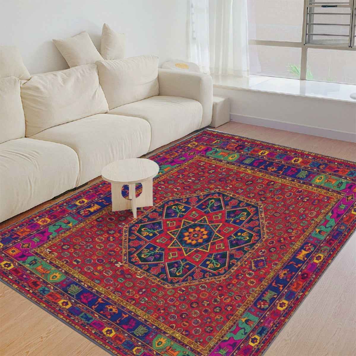 Turkish Arabic Carpet - Foldable Rectangular Thickened Floor Mat - Shopzeedeey