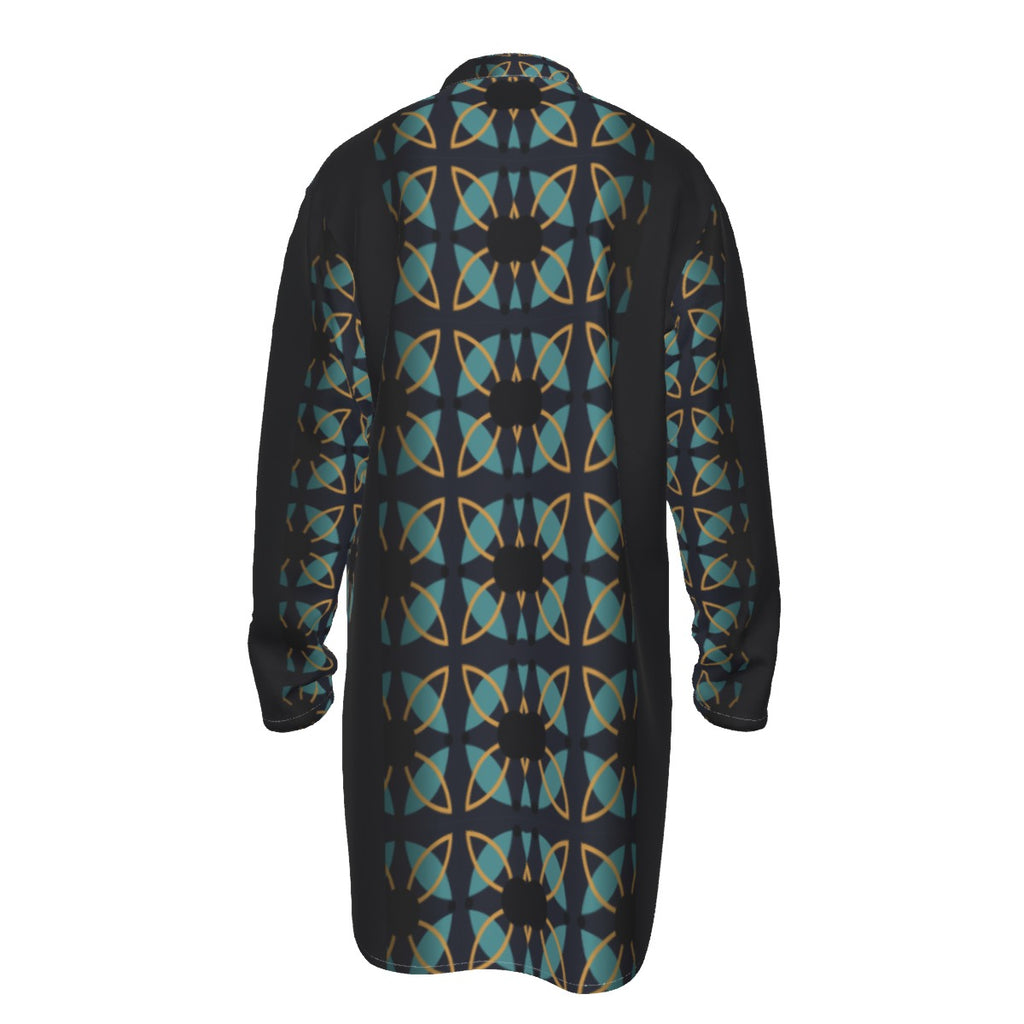 Stylish Kurta for Men - All-Over Print Stand-up Collar Shirt - Shopzeedeey