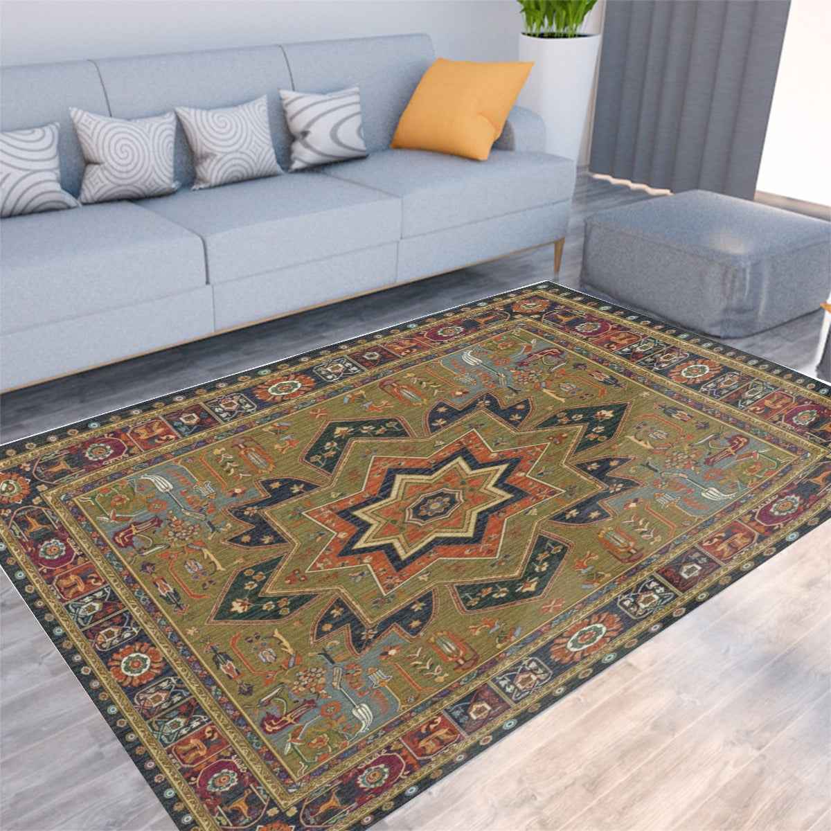 Turkish Arabic Carpet - Foldable Rectangular Thickened Floor Mat - Shopzeedeey
