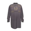 Kurta: All-Over Print Men's Stand-up Collar Long Shirt - Shopzeedeey