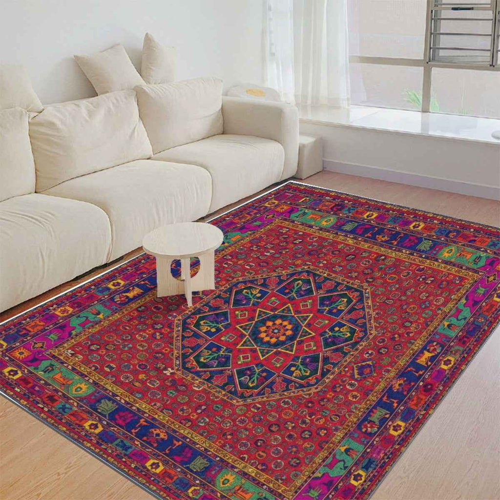 Turkish Arabic Carpet - Foldable Rectangular Thickened Floor Mat - Shopzeedeey