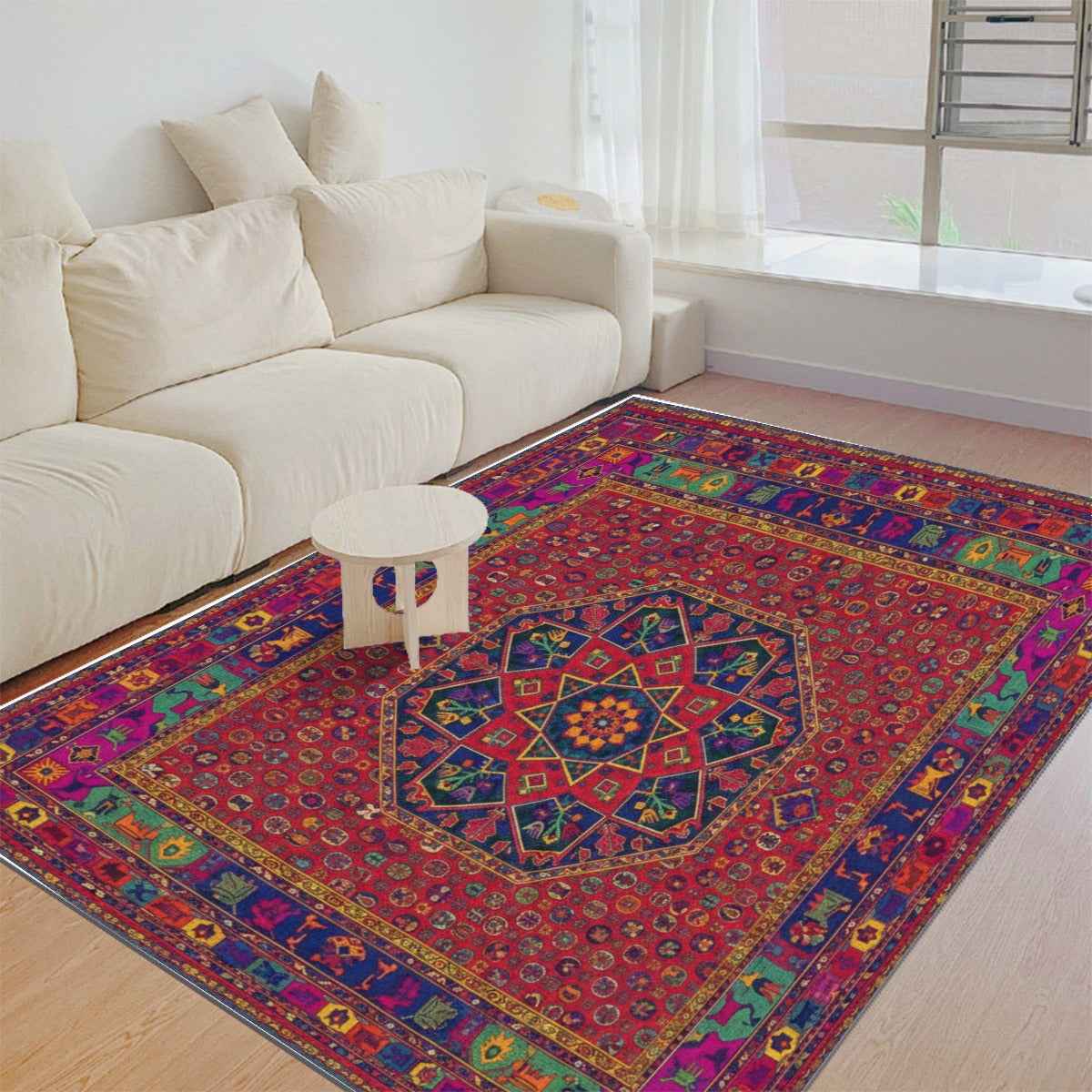 Turkish Arabic Carpet - Foldable Rectangular Thickened Floor Mat - Shopzeedeey