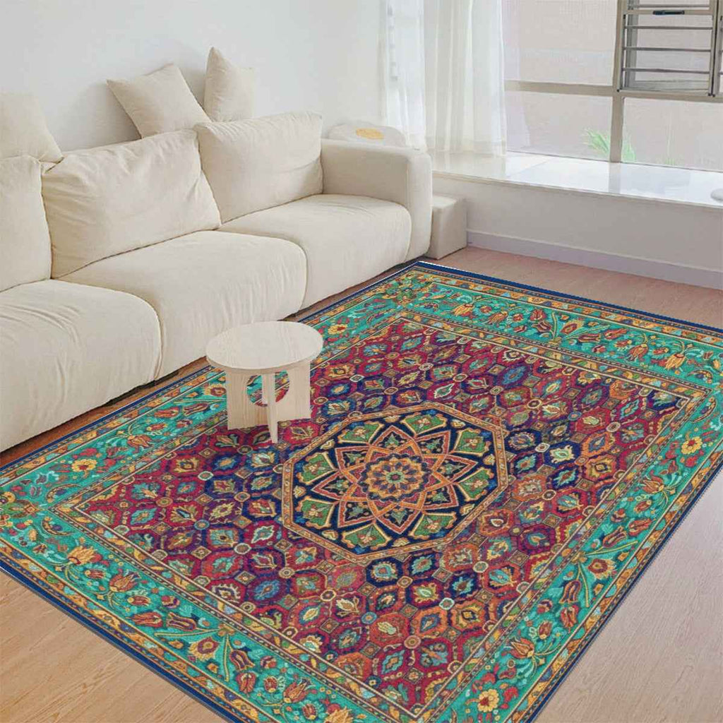 Turkish Arabic Carpet - Foldable Rectangular Thickened Floor Mat - Shopzeedeey