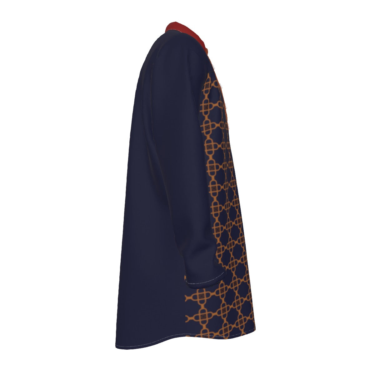 Kurta - All-Over Print Men's Stand-up Collar Long Shirt - Shopzeedeey