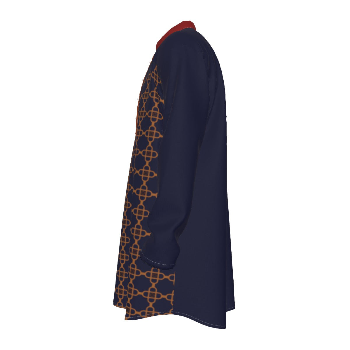 Kurta - All-Over Print Men's Stand-up Collar Long Shirt - Shopzeedeey