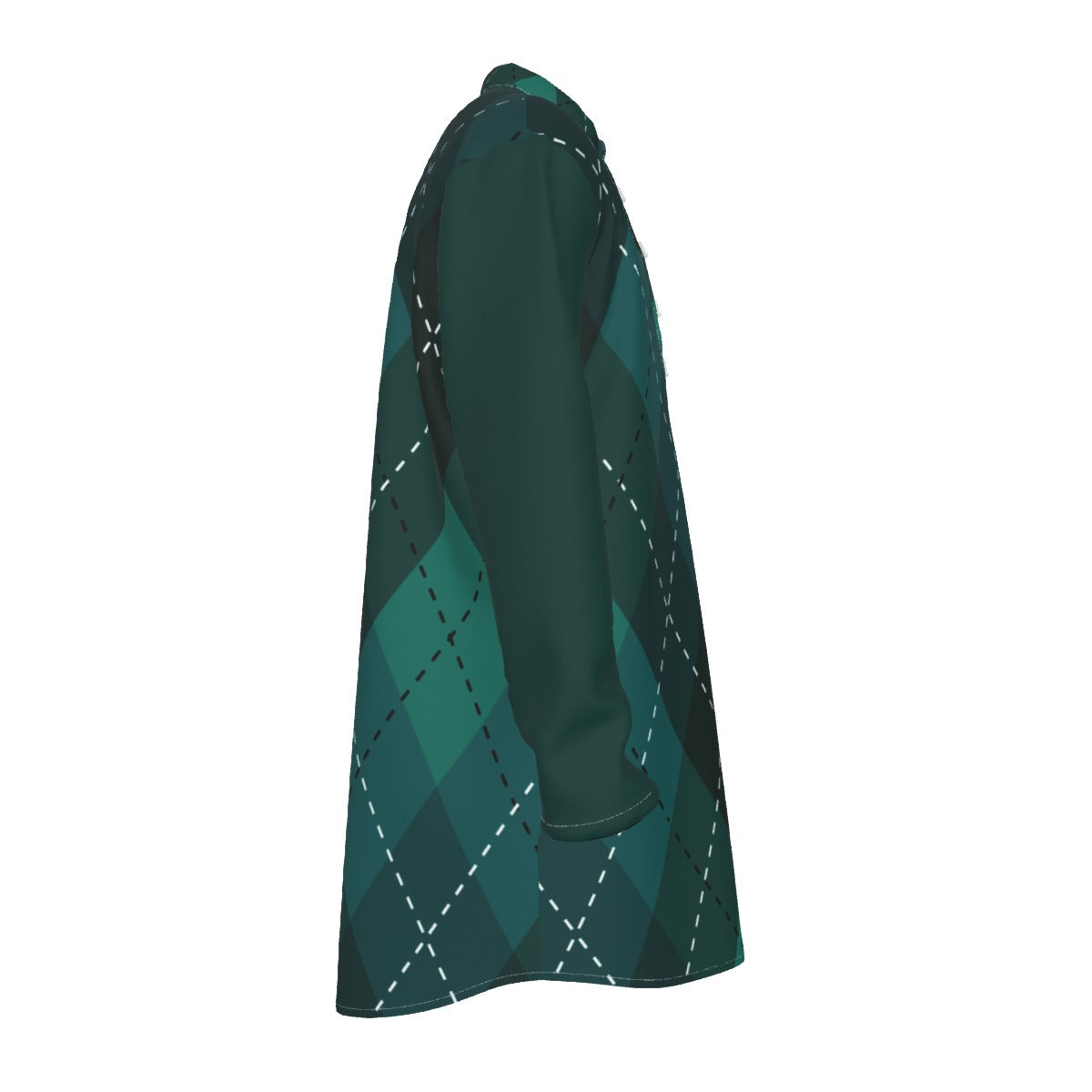 Kurta - All-Over Print Men's Stand-up Collar Long Shirt - Shopzeedeey