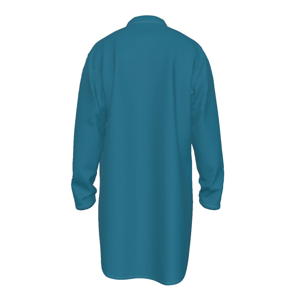 Kurta: All-Over Print Men's Stand-up Collar Long Shirt - Shopzeedeey