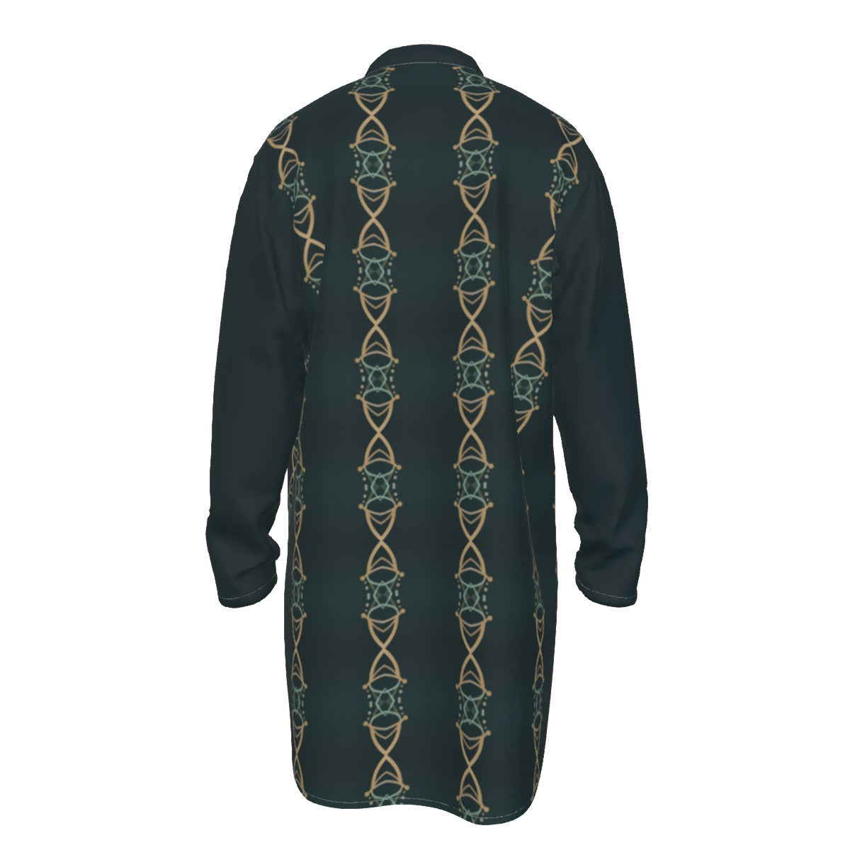 Kurta - All-Over Print Men's Stand-up Collar Long Shirt - Shopzeedeey