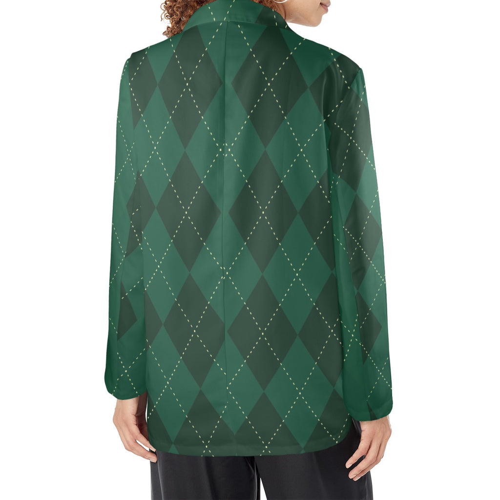 Women's Designer Blazer - Flannelgreen Women's Blazer (Model H64) - Shopzeedeey