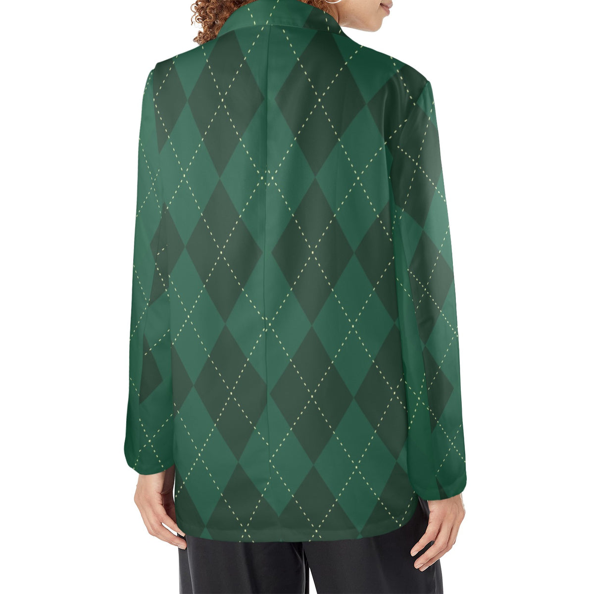 Women's Designer Blazer - Flannelgreen Women's Blazer (Model H64) - Shopzeedeey