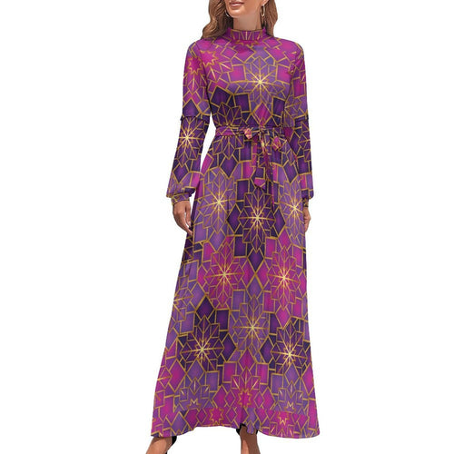 Elegant Long Sleeve High Neck Dress for Every Occasion - Shopzeedeey