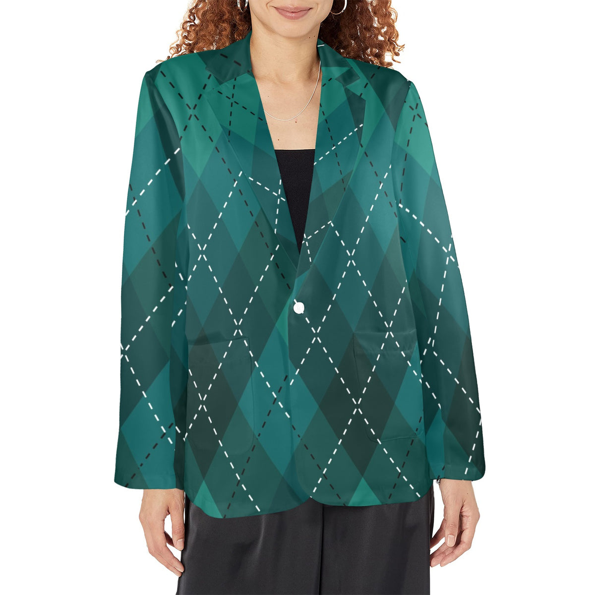 Women's Designer Blazer - Flannelblue Classic Fit (Model H64) - Shopzeedeey