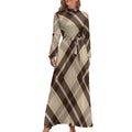 Dress - InterestPrint® Long Sleeve High Neck Long Dress - Shopzeedeey