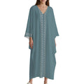 Kaftan V-Neck Dress - Comfort Meets Style - Shopzeedeey