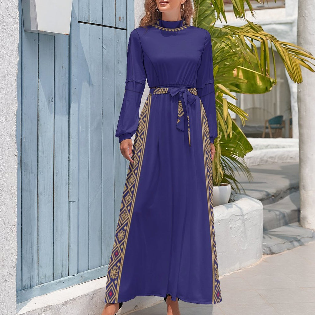 Elegant Long Sleeve High Neck Dress for Effortless Style - Shopzeedeey