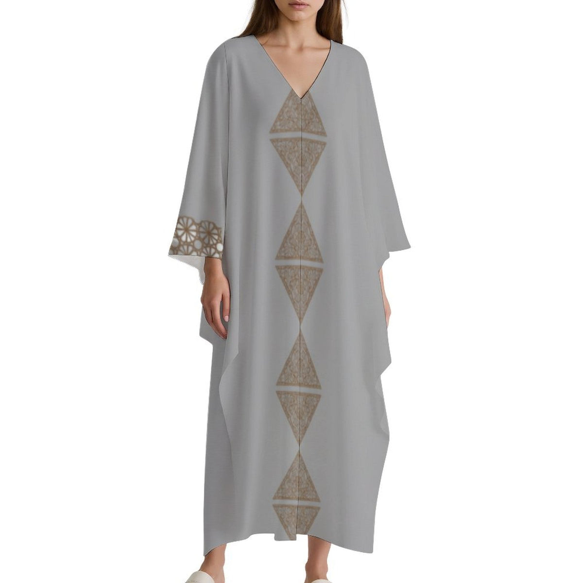 Kaftan V-Neck Dress - Effortless Style for Every Occasion - Shopzeedeey