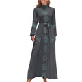 Dress: Elegant Long Sleeve High Neck Long Dress for Every Occasion - Shopzeedeey