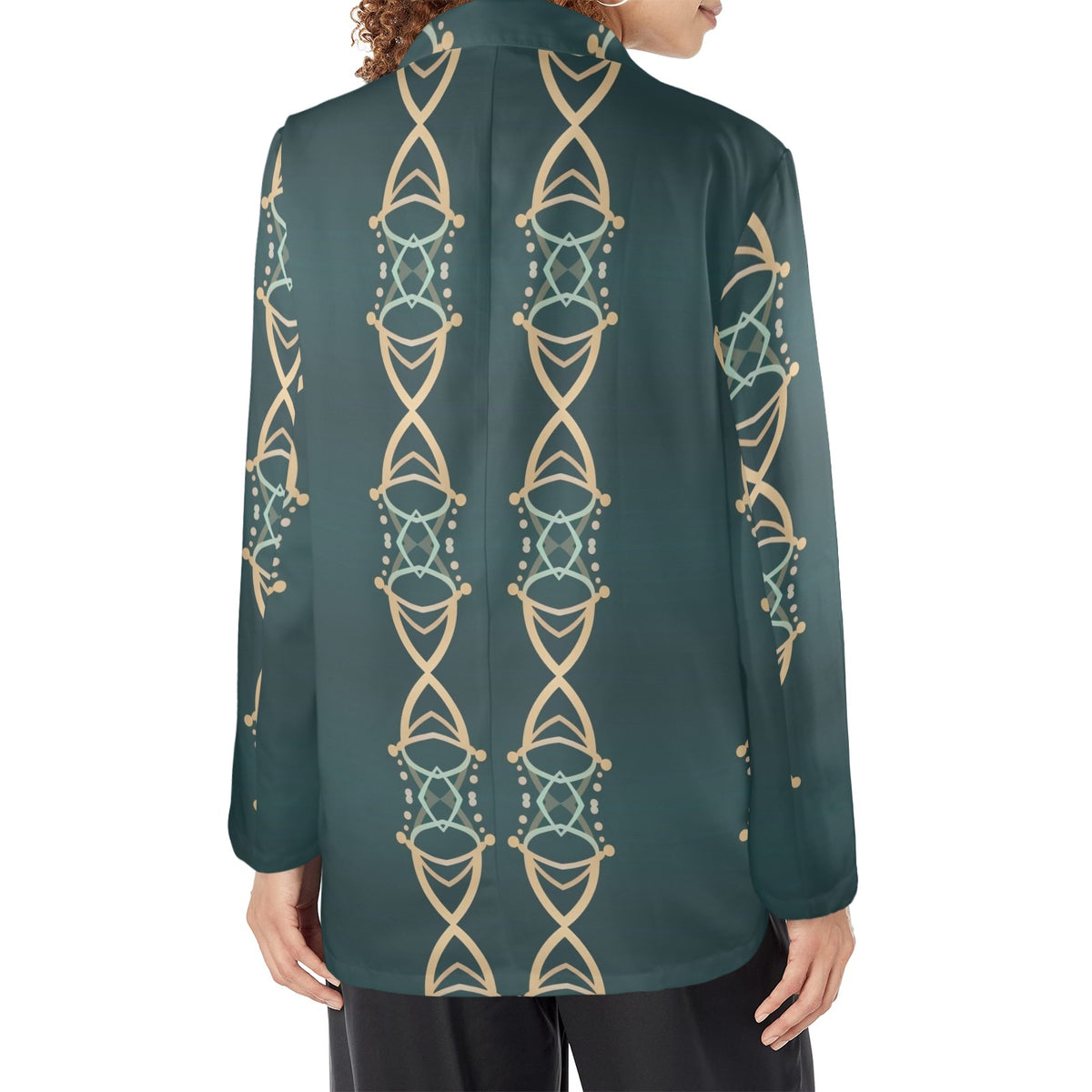 Women's Designer Blazer - Seamless Abstract Pattern (Model H64) - Shopzeedeey