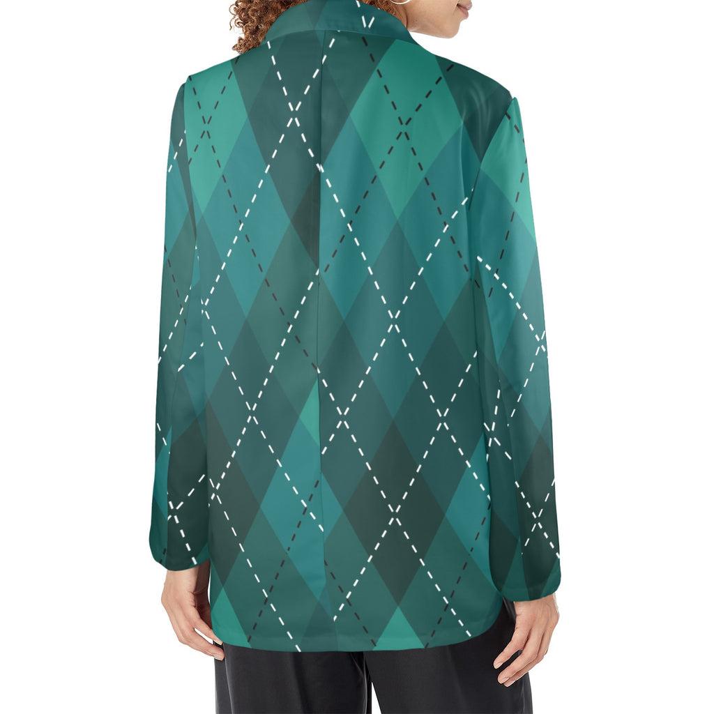 Women's Designer Blazer - Flannelblue Classic Fit (Model H64) - Shopzeedeey