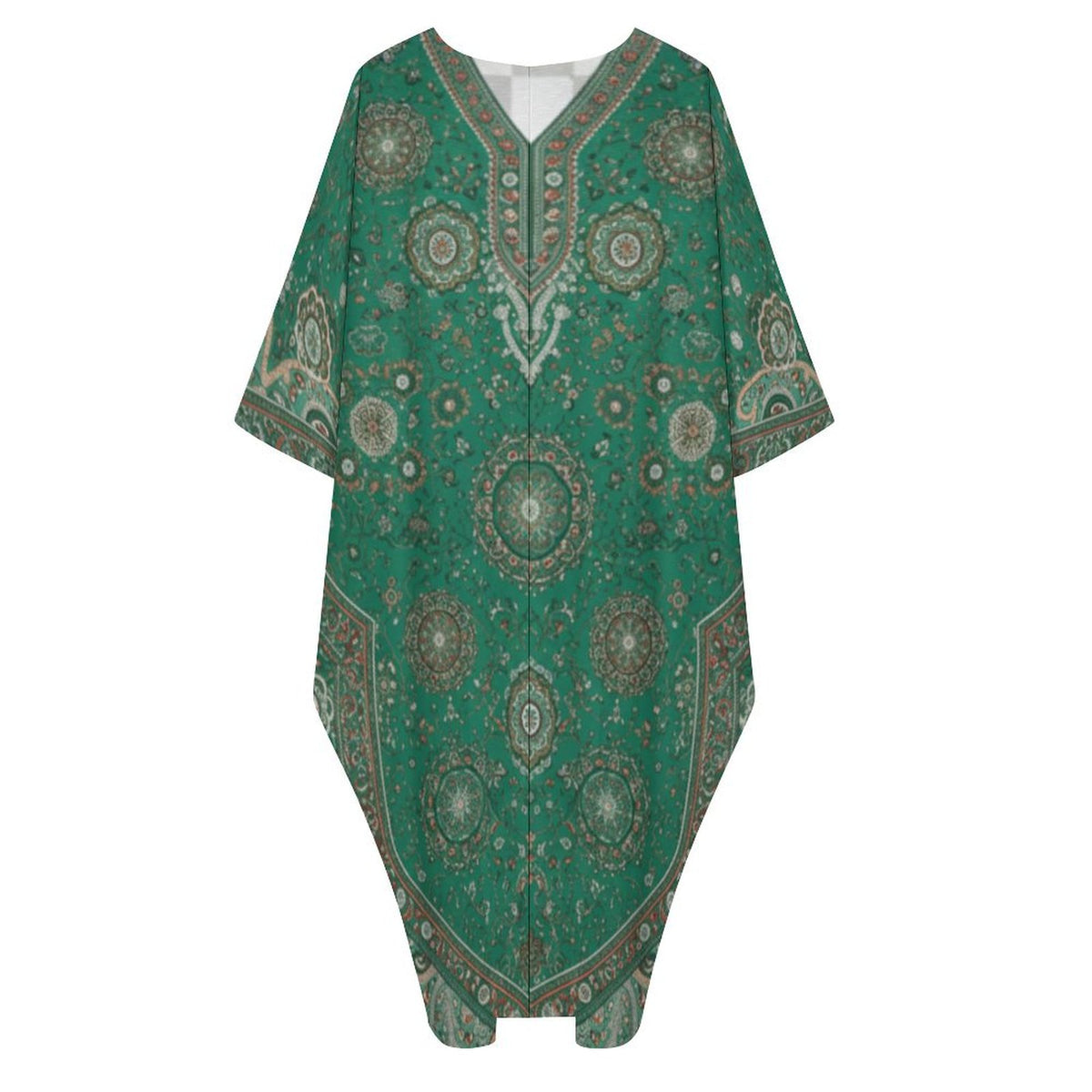 Kaftan Dress – Elegant V-Neck Design for Effortless Style - Shopzeedeey