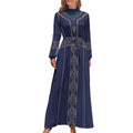 Dress | Elegant Long Sleeve High Neck Long Dress - Shopzeedeey