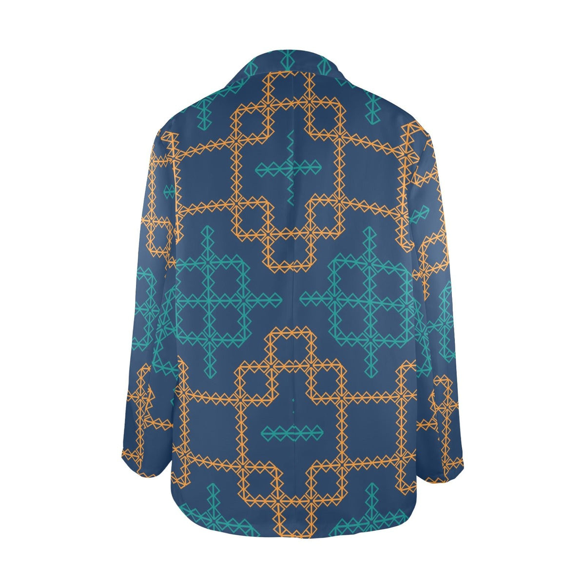 Women's Designer Blazer - Bluechecked Elegance (Model H64) - Shopzeedeey