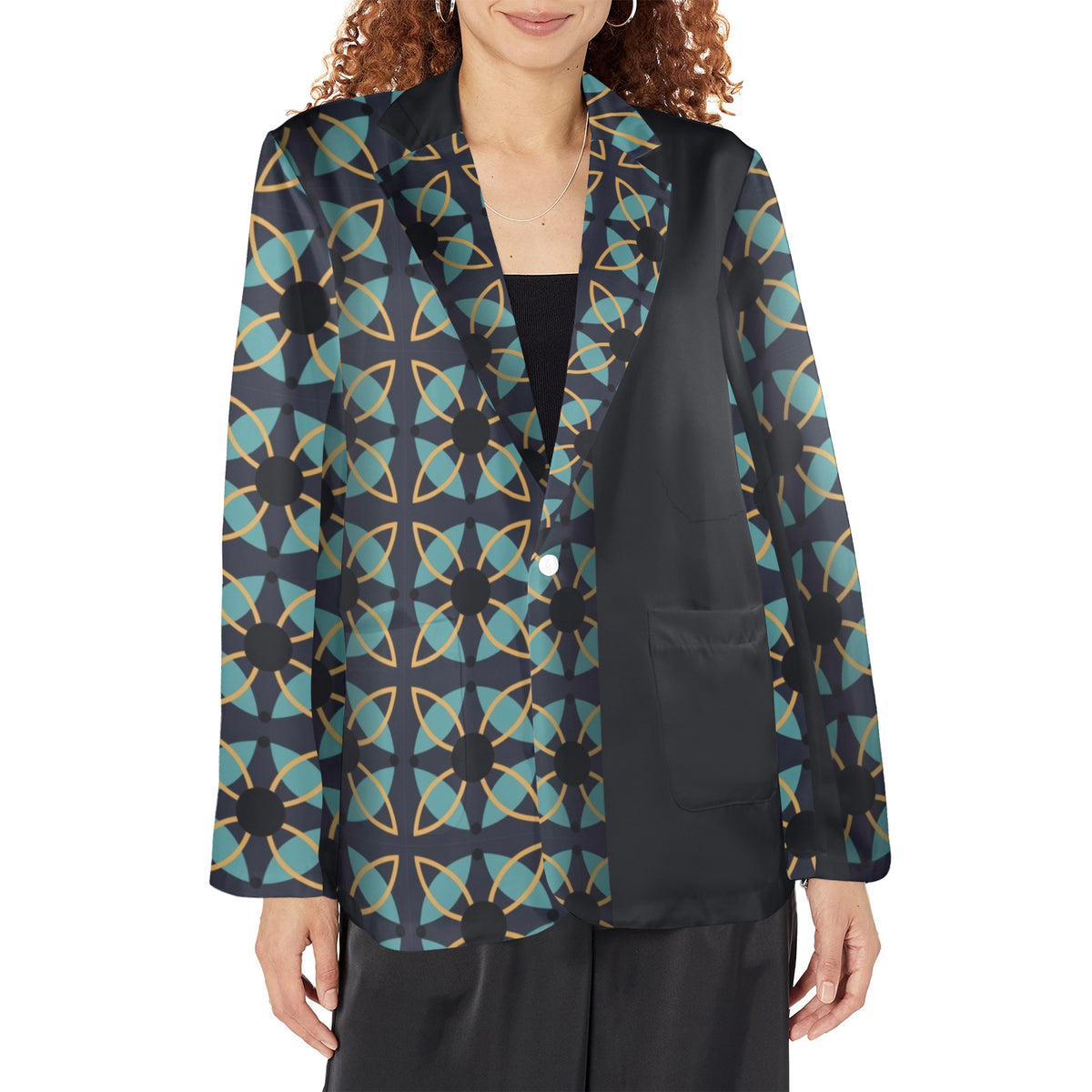 Ladies Designer Blazer - Elegant Blue Women's Blazer (Model H64) - Shopzeedeey