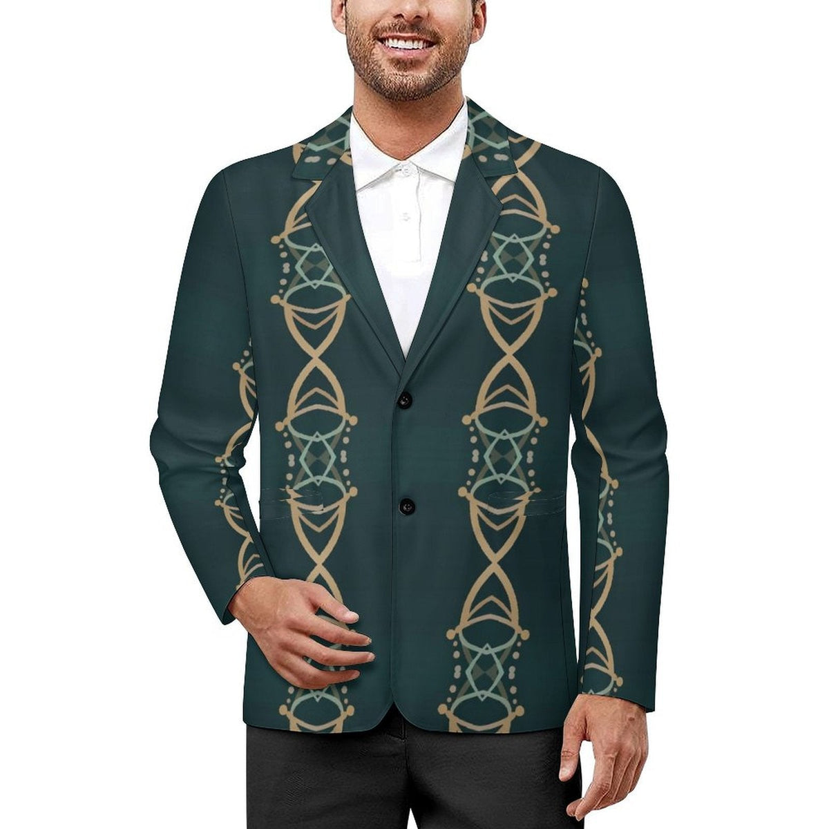 Men's Designer Blazer - All Over Print for Stylish Elegance - Shopzeedeey