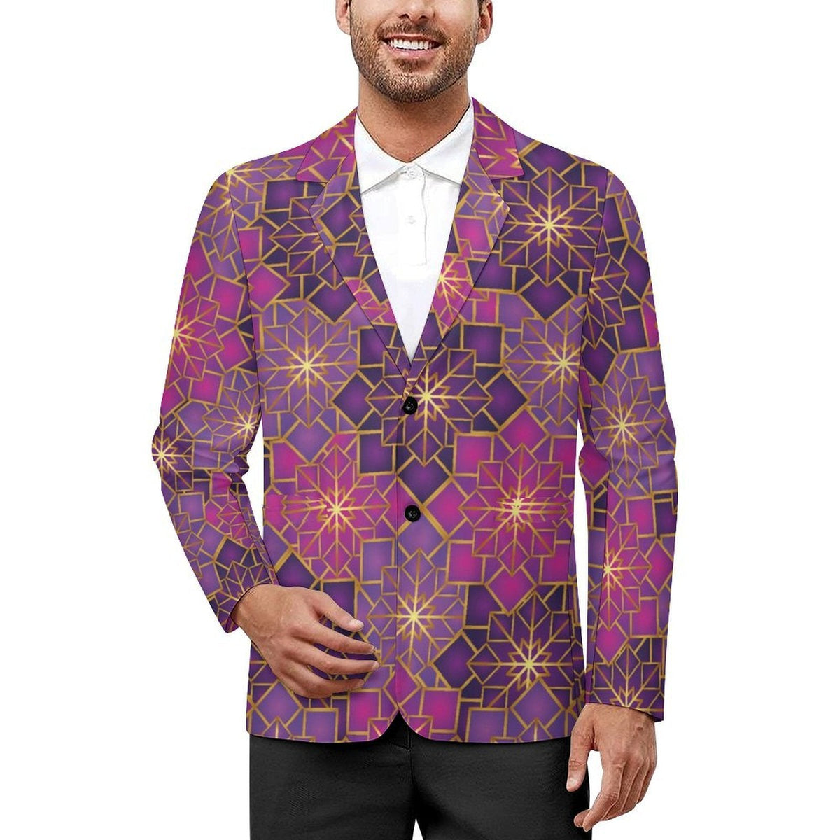 Men's Designer Blazer - All Over Print Style for Every Occasion - Shopzeedeey