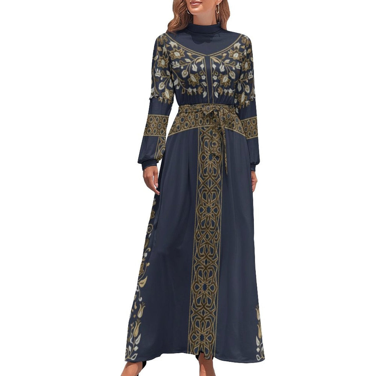 Dress: Design Long Sleeve High Neck Long Dress for Every Occasion - Shopzeedeey
