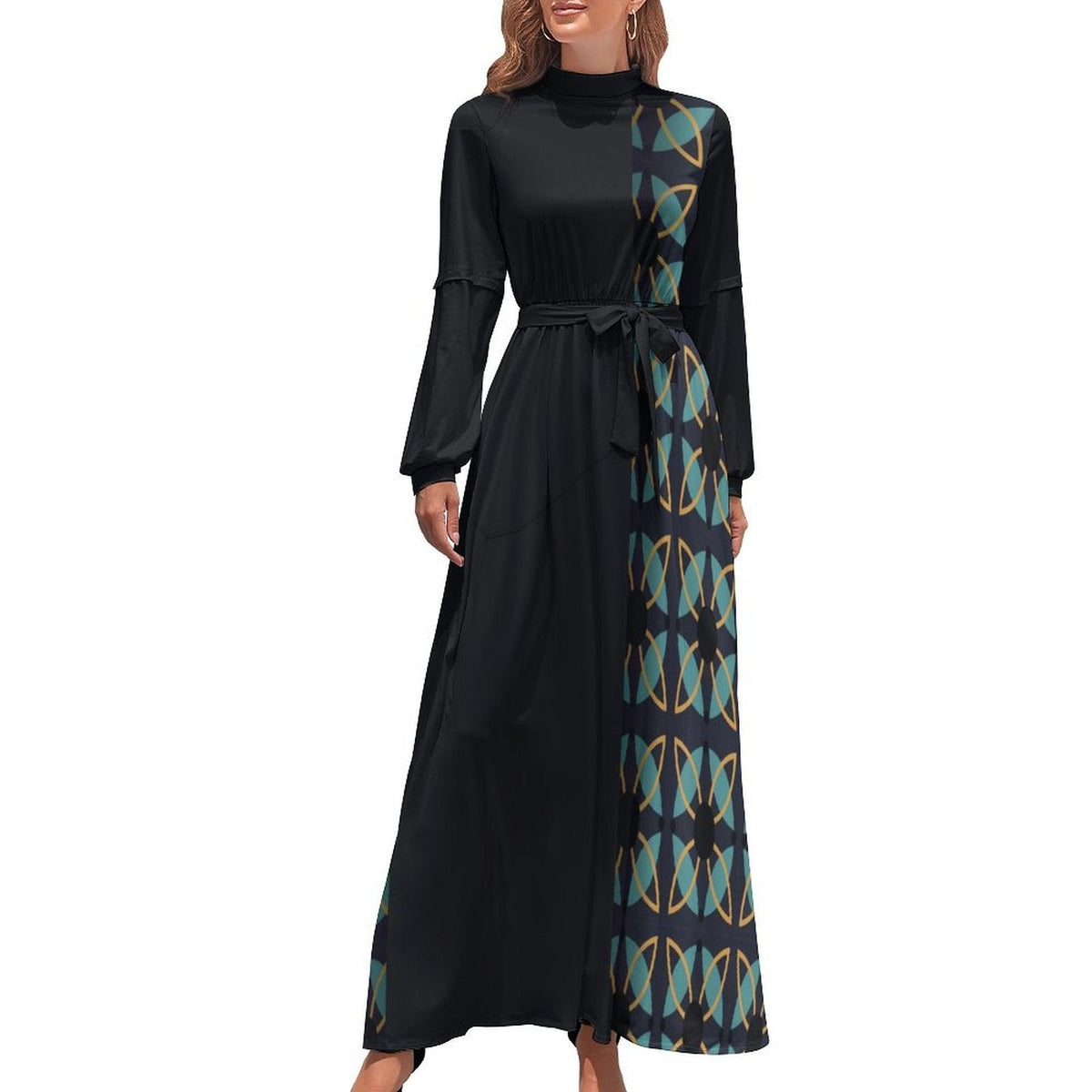 Long Sleeve High Neck Dress - Effortless Elegance for Any Occasion - Shopzeedeey
